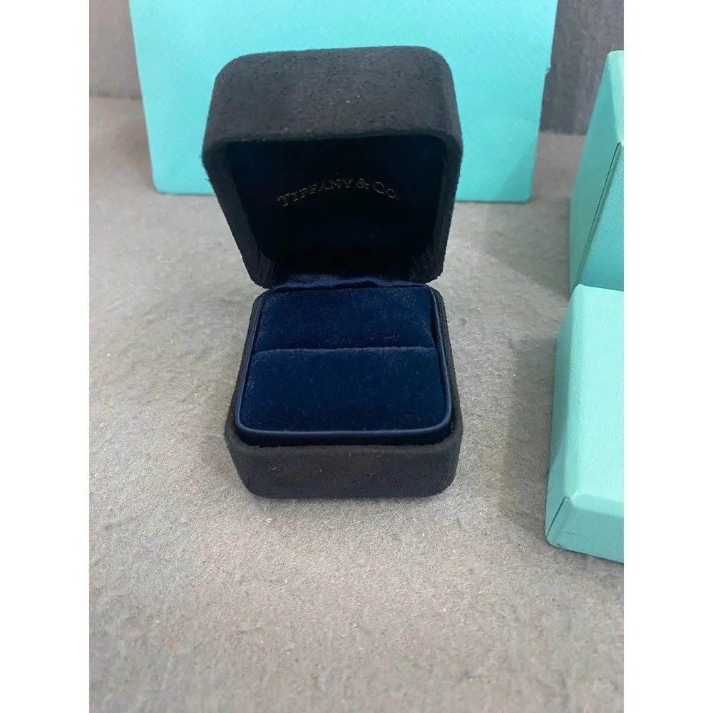 Tiffany & Co Blue Shopping Bag Outer Box and Black Velvet Ring Box Set